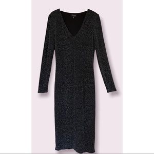Topshop SPARKLY Stretchy Party Disco Bodycon Midi Dress with Long Sleeves